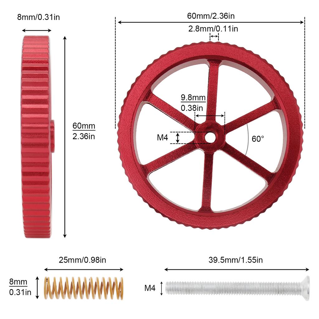 4 шт. алюминиевая ручная выравнивающая гайка, подходит для Creality/Ender 3/5 CR 10/20 серии/3D-принтера