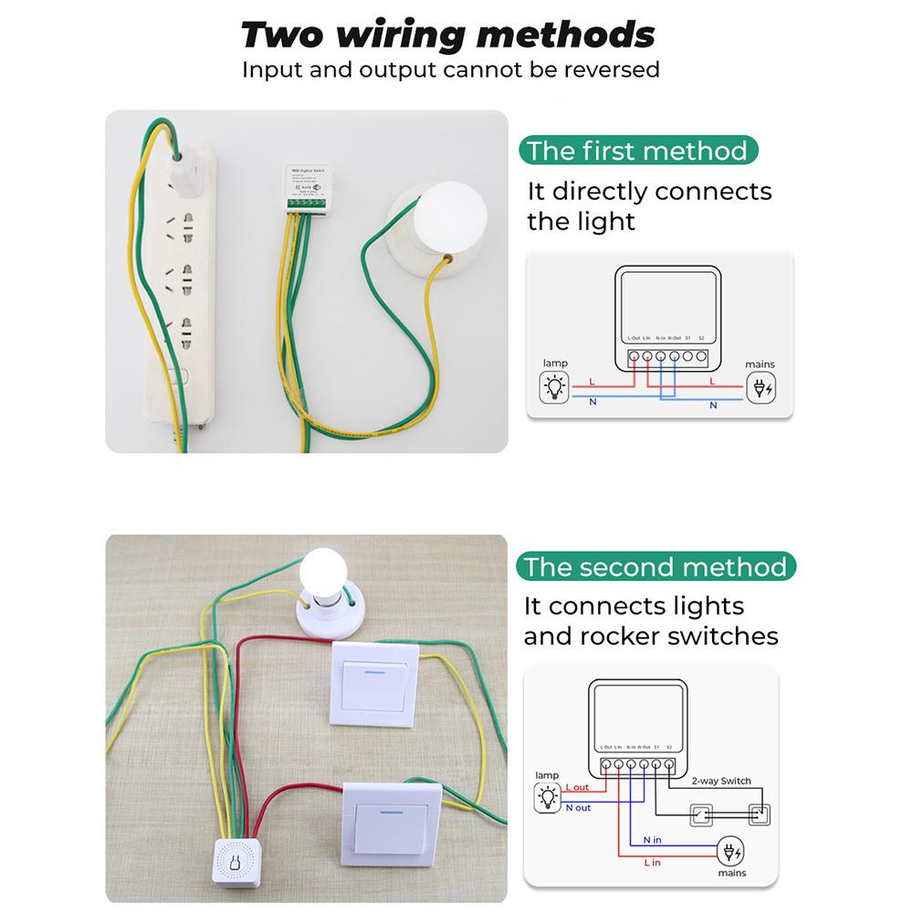 Модуль переключателя Mini ZigBee 3,0 16A, интеллектуальное реле, переключатель света, приложение, дистанционное управление, голосовое управление