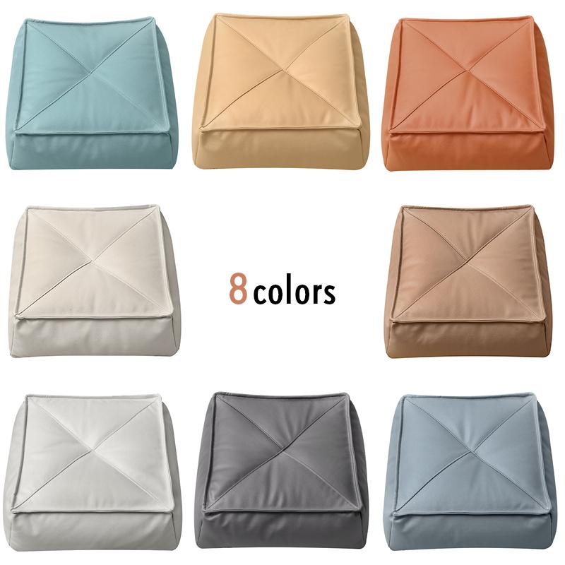 Japanese Style Futon Unstuffed Moroccan Cushion Cover Artificial Leather Pouf Ottoman Meditation Cushion Cover Bay Window Decor