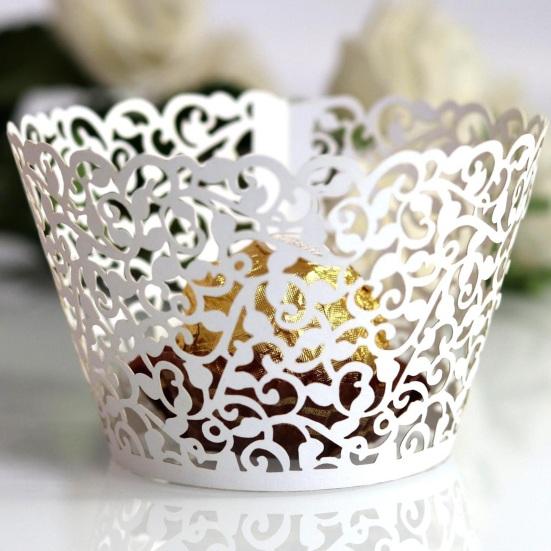 50 шт. бумажные обертки для кексов кружевные полые вырезанные легко собираемые антипригарные для выпечки кексов