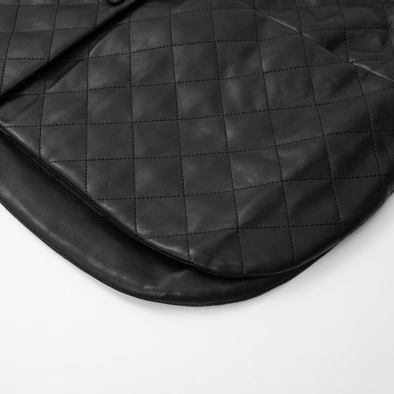 JOY SPEAKER Женская стеганая куртка из искусственной кожи с ромбовидной стежкой