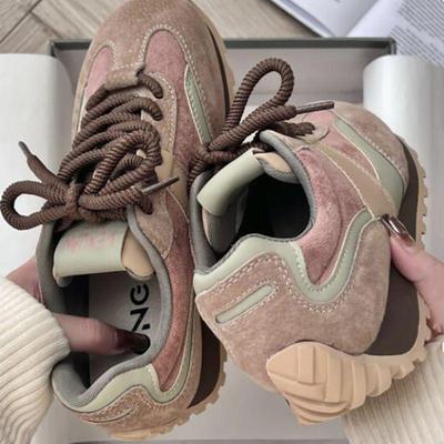 2025 Женские немецкие кроссовки: Маленькие, на толстой подошве, увеличивающие рост повседневные спортивные туфли для осени/зимы