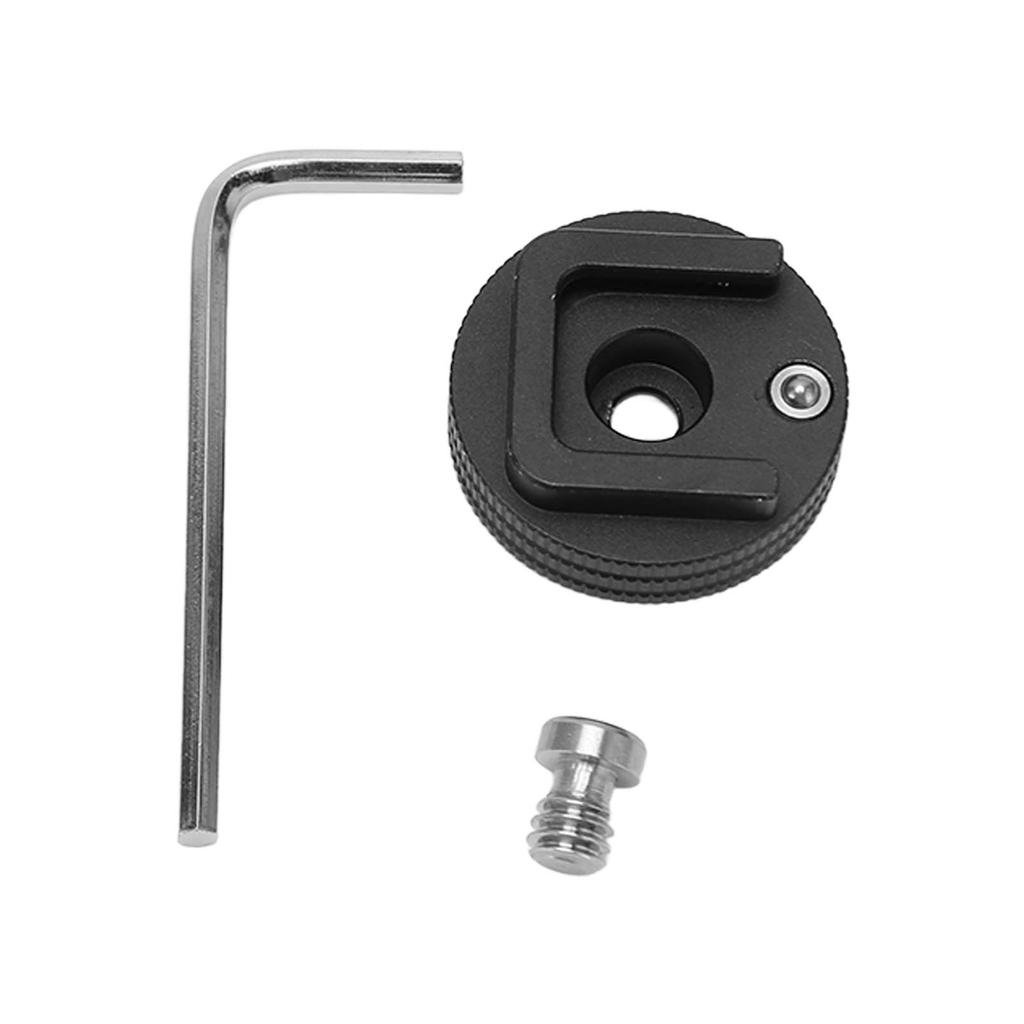 14in Cold Shoe Mount Adapter with Wrench Aluminum Alloy Anti Drop Cold Shoe Mount Adapter for
