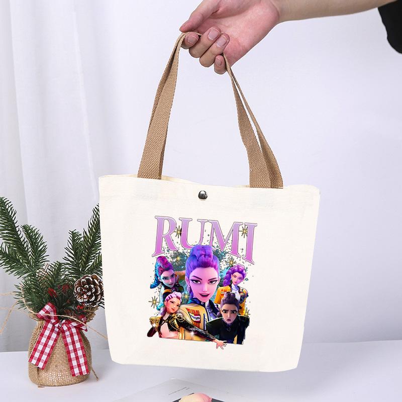 K-Pop Anime Cartoon Printed Student Large Capacity Portable Shoulder Bag Casual Canvas Bag