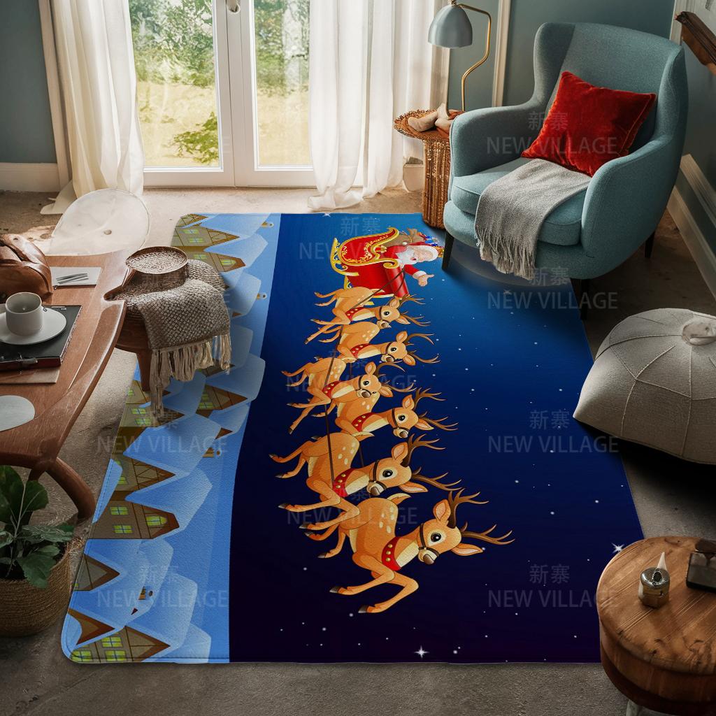 Ковер у входа в дом Домашний коврик у двери Гостиная Ванная Комната Ноги ванная комната Нескользящие коврики с водопоглощением для ванной Счастливого Рождества зима