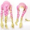 80cm Kanroji Mitsuri Cosplay Wig Anime Demon Slayer: Kimetsu No Yaiba Women Pink Mixed Green Braid Heat-resistant Fiber Hair Wig