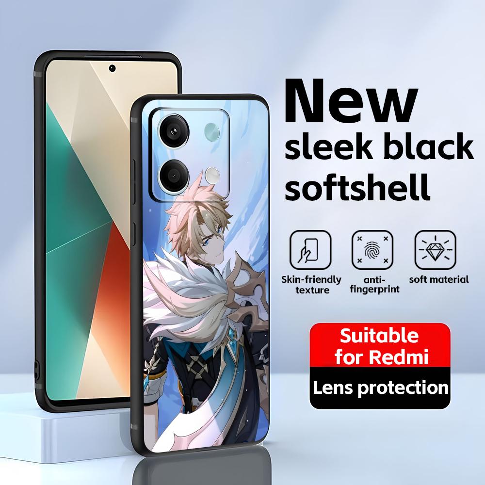 Genshin impact Варка Чехол для телефона Для Redmi Note 14 13 12 11 Pro Plus S 5G 14C A3 Мягкий черный чехол для телефона