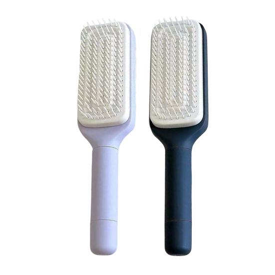 2 шт. самоочищающаяся щетка для волос с вращающейся ручкой, выдвижная щетина, массажная расческа для кожи головы