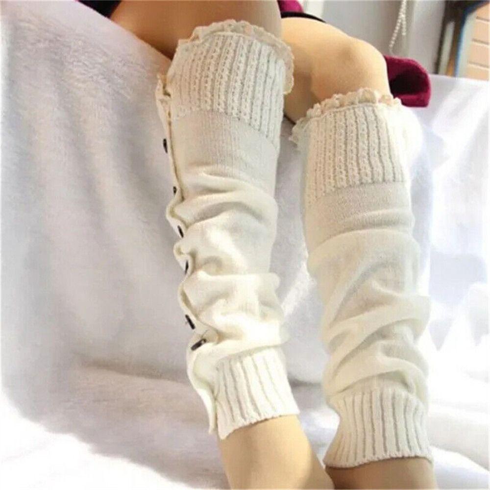 Women Foot Covers Warm Elastic Leg Warmers Knitted Socks Boot Socks Ankle Warmer