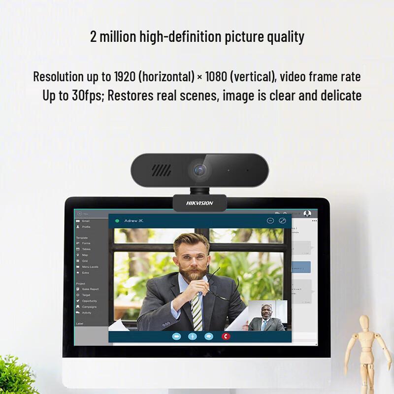 HIKVISION 1080p USB Webcam with Auto-Focus and Mic/Speaker
