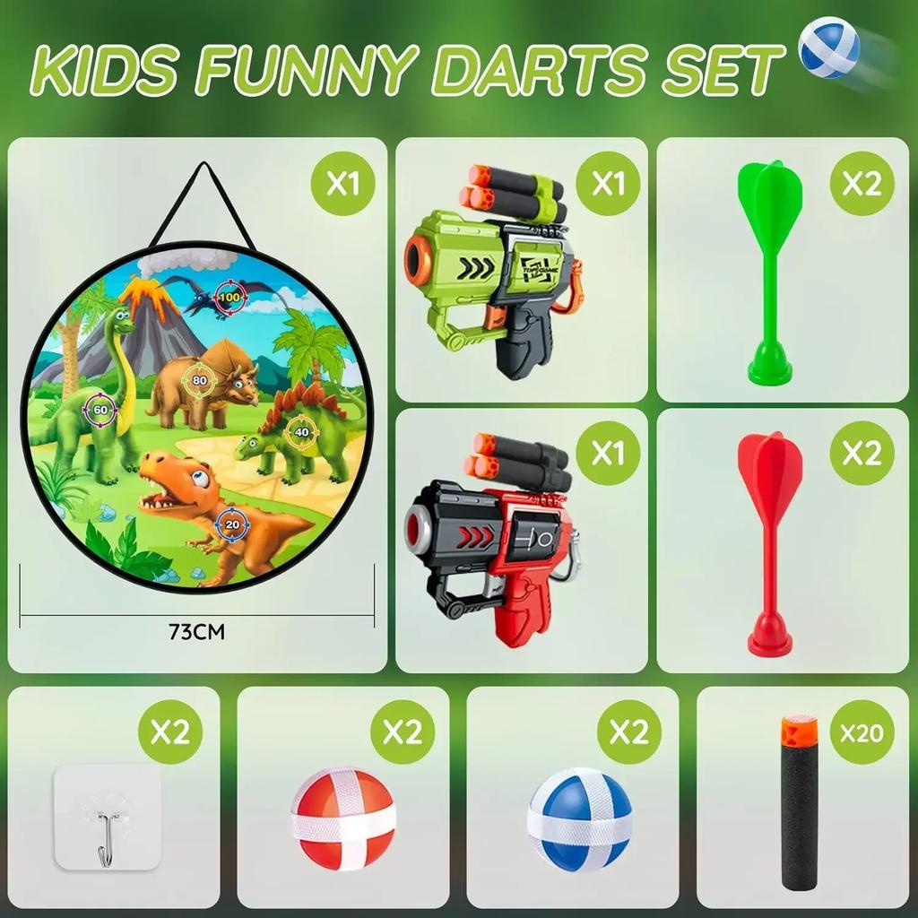 Dart Board for Kids Shooting Games with Toy Guns Sticky Balls Darts Indoor Outdoor Party Sport Toys Birthday Gift for Boys Girls