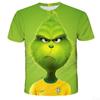 Summer New Green Hair Monster 3D Digital Printed Casual Loose Breathable Women's Short Sleeve Round Neck T-shirt