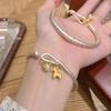 9999 Sterling Silver Gold Painted Peace Lock Bracelet - Women's Luxurious Chinese Style with Auspicious Words for Prosperity and Peace