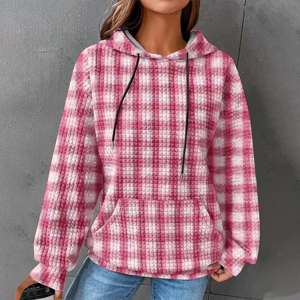 Женская мода повседневная и зимняя теплая толстовка с капюшоном и карманом на шнурке