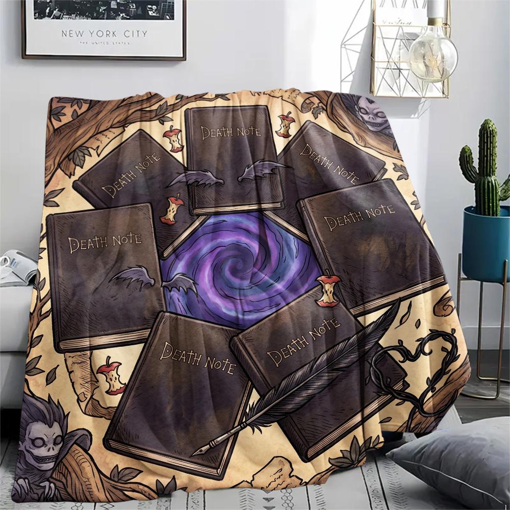 Death Note Print Warm Flannel Blanket Comfortable for Home Bedroom Sofa Outdoor Picnic.-TING