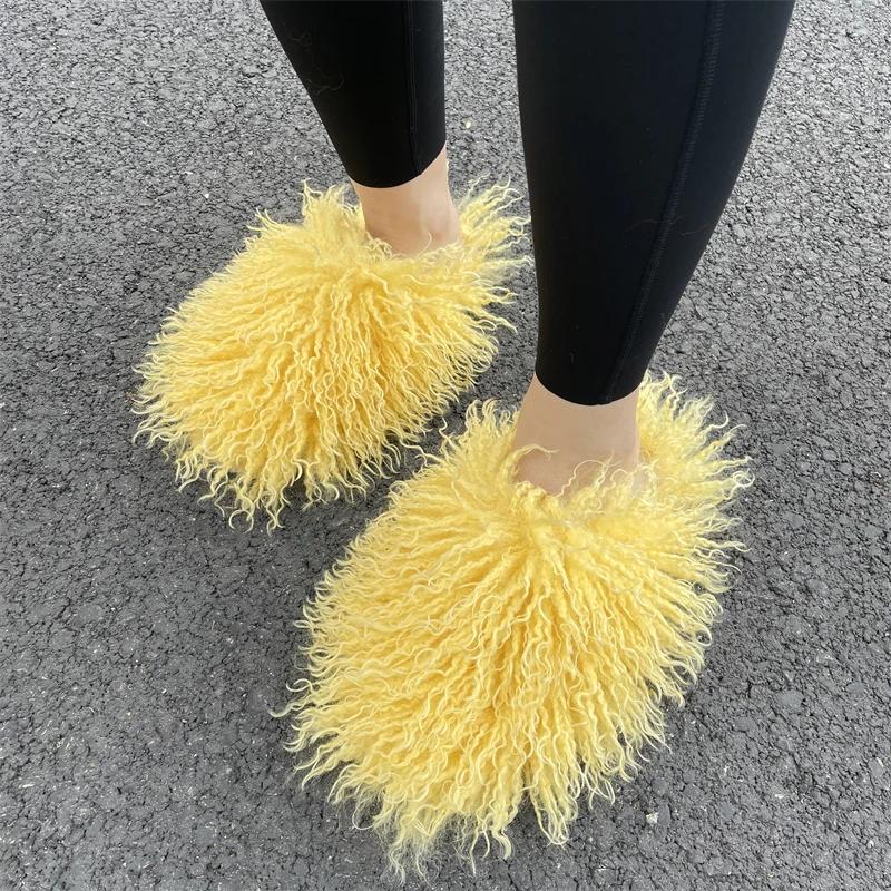 Осенне-зимние роскошные удобные пушистые женские сандалии из искусственного меха, сексуальные, горячие, потрясающие, домашние, повседневные, тапочки для девочек