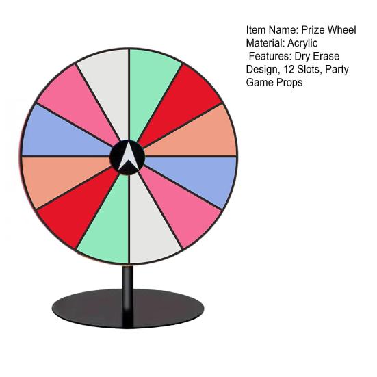 8-дюймовое акриловое радужное колесо фортуны с 12 секциями, вращающееся колесо для записей, с подставкой, DIY спиннер, настольная рулетка, реквизит для настольной игры на вечеринку