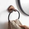 Wood Bathroom Towel Rings Wall Mounted Towels Holder Aluminum Toilet Clothes Holder Hand Towel Holder Bathroom Accessories