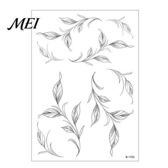 Non-toxic Temporary Tattoos 1 Sheet Tattoo Stickers, Waterproof Flowers Leaves Tattoos, Body Art Decals Fake Arm Shoulder Legs Back for Men