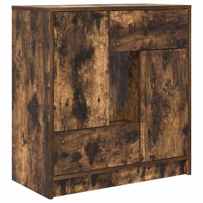 VidaXL Buffet with Drawers and Doors Smoked Oak 70.5x34x74.5 Cm, Storage Furniture, Buffet Cabinet, Entryway Furniture, 861845