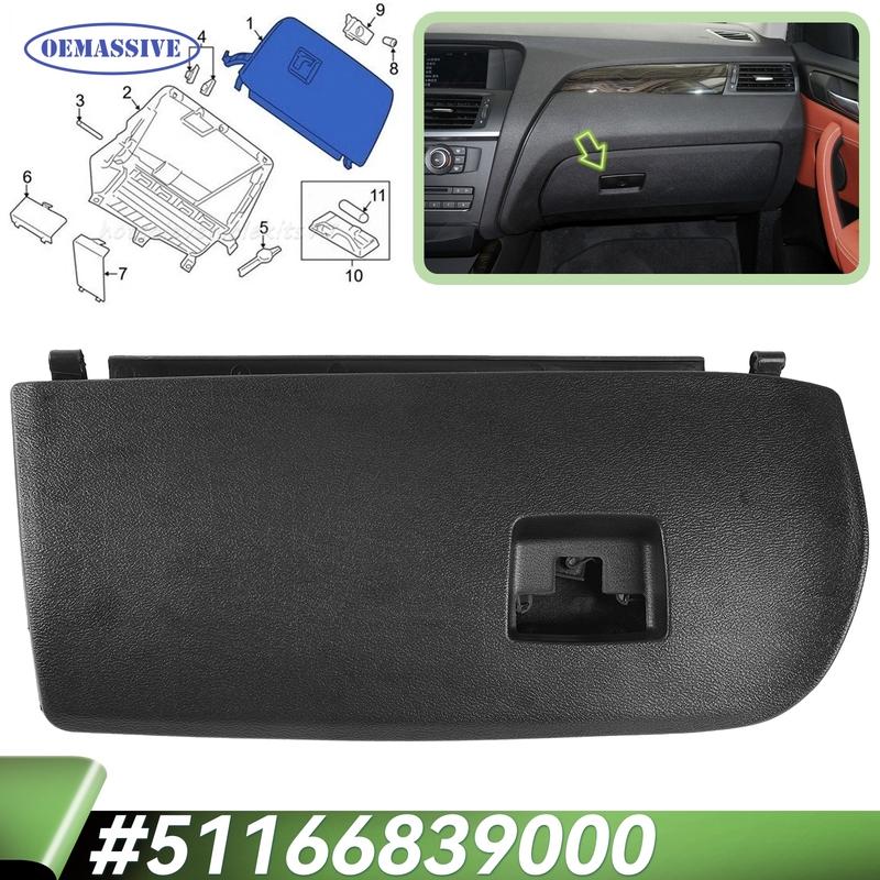 LHD interior Passenger Side Dashboard Glove Box Door Cover Trim For BMW X3 X4 F25 F26 2011-2018 Replacement 51166839000