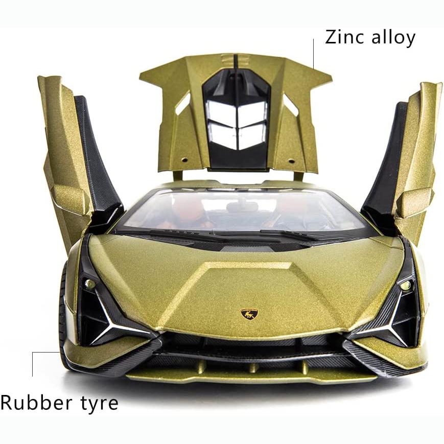 1/18 масштаб Lambo Sian, литая под давлением модель автомобиля, игрушечный автомобиль с откатным механизмом, звуком и светом для детей, взрослых, подарочная коллекция