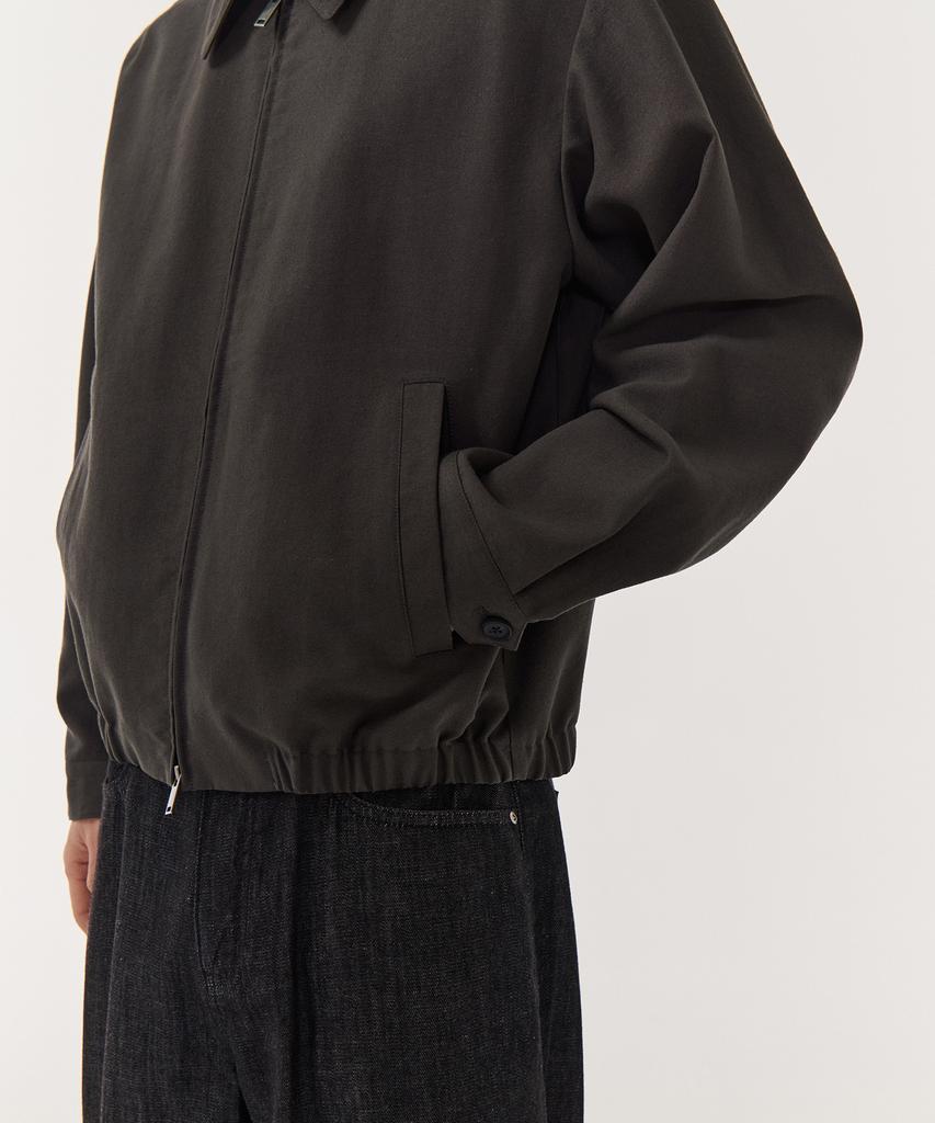 Musinsa Standard Linen Blend Minimal Blouson Jacket [Gunmetal]
