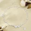 Korean Fashion Double Layer Butterfly Tassel Anklet - Versatile 925 Silver Women's Style