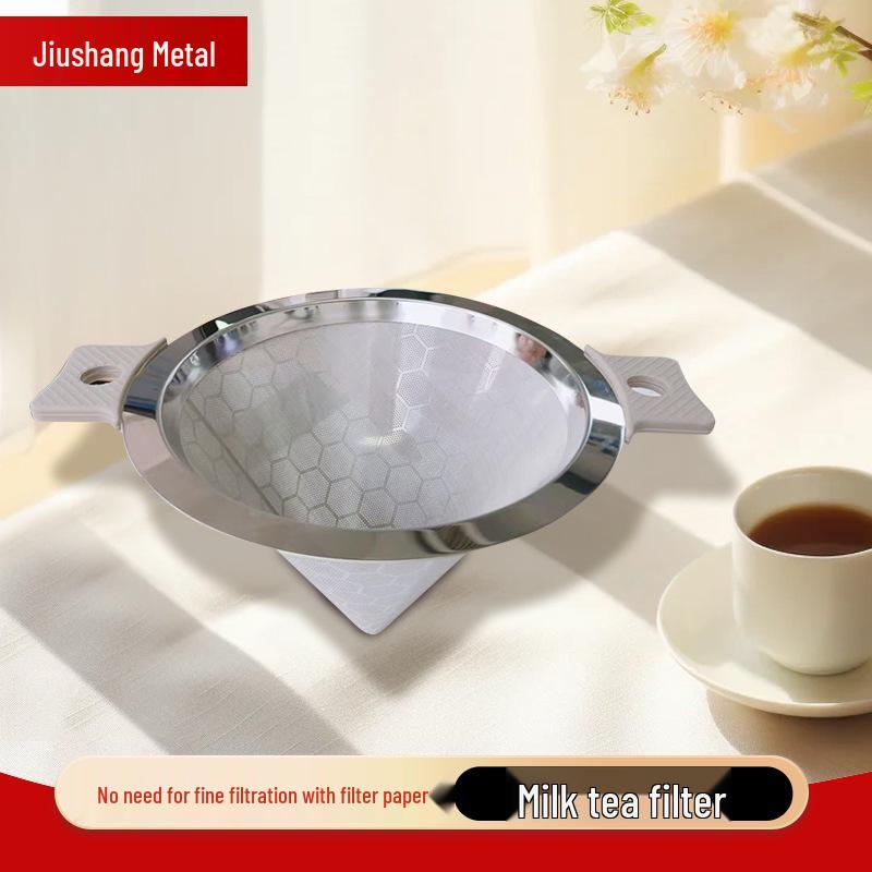 Двухслойная воронка-фильтр для кофе пуровер из нержавеющей стали - Безбумажная капельная