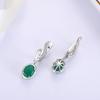 Великолепные серьги из натурального зеленого агата с драгоценными камнями из серебра 925 пробы для женщин и девочек в подарок на день рождения