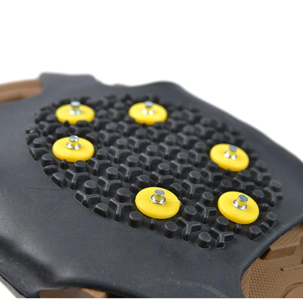 10 Studs Snow Ice Claw Anti-Skid Snow Ice Thermo Plastic Elastomer Climbing Shoes Spikes Grips Cleats Over Shoes Covers Crampons