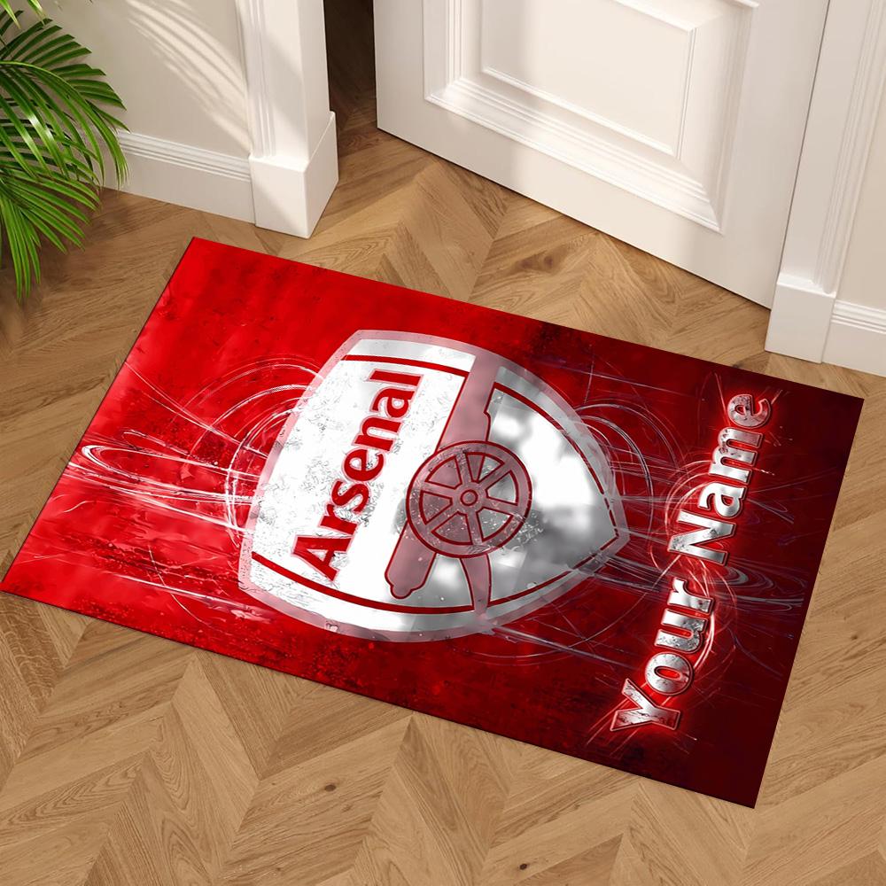 Arsenal F.c. Customize Your Name Floor Mat Design for Game Room Playrooms Dormitory Outdoor Anti-slip Rug Anime Office Decor Best for Christmas
