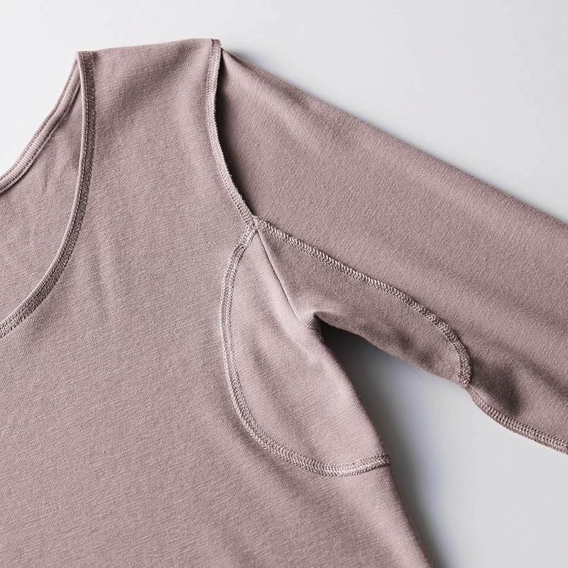 [Belle Maison] inner shirt ladies cotton 3/4 sleeve water absorption quick drying deodorant sweat absorbing innerwear salary list off white LL