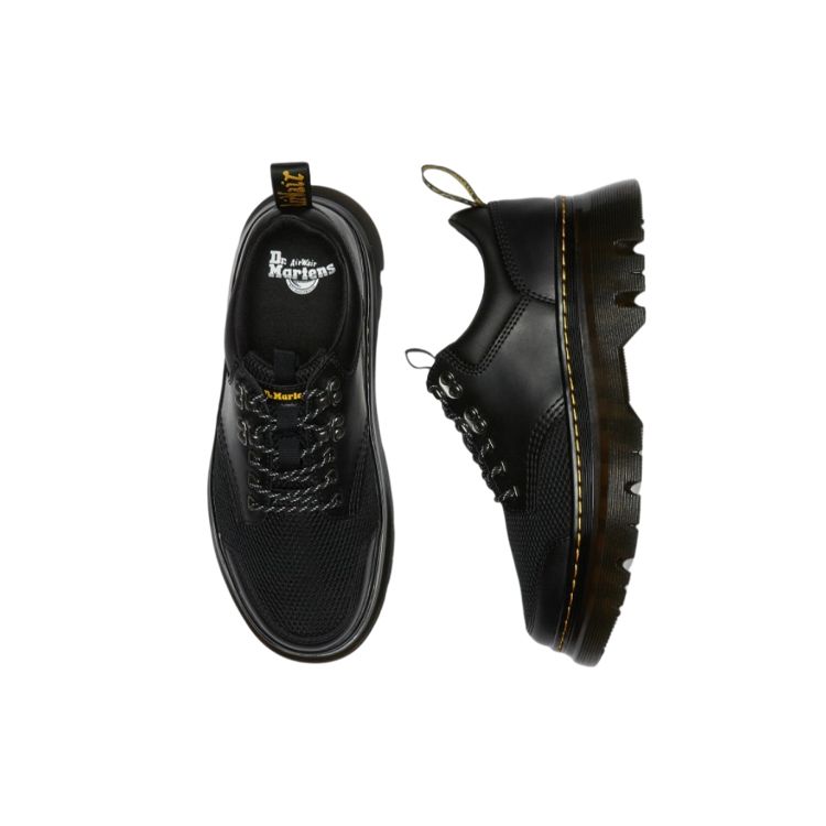 Доктор. Martens Кожа Сетка Шнуровка Низкий Верх Повседневная Обувь Унисекс Повседневная Обувь Черный 27393001