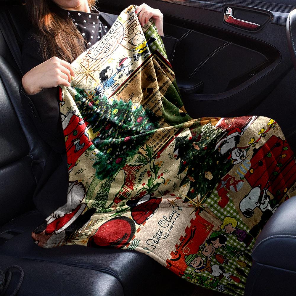 Snoopy'S Christmas Collage Blanket Soft Throw Blanket For Home Bedroom Bed Sofa Travel Office Solid Christmas Blanket
