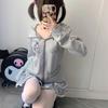 2KWEIRD Японский Милый Кошачьи Ушки E-Girls Слим Субкультура Универсальный Аниме Толстовки с Капюшоном С Длинным Рукавом