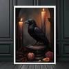 Dark Academy Art Wall Poster Victoria Crow Witch Ghost Halloween Background Decoration Gothic Image Printing Canvas Painting