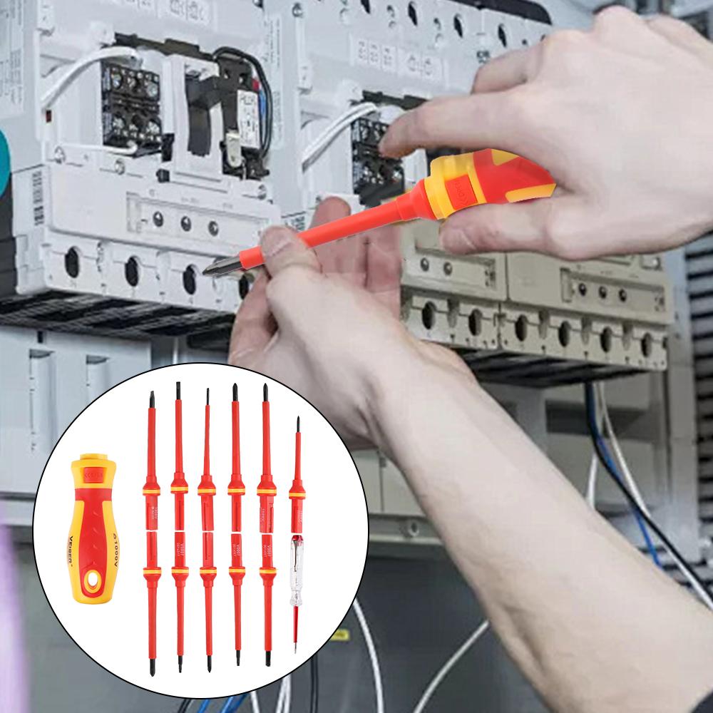 13 Pcs 1000V Screwdriver Set Phillips Slotted Bits Insulated Magnetic Screwdriver Multifunctional For Electrician Hand Tools