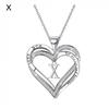 Dainty Initial Letters Necklace Heart Pendant Necklace Heart Necklace for Women Charm Necklace