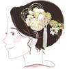 Hair Ornament Set Furisode Ceremony Tsumami Work Mizuhiki White 2-piece Coming-of-age Kk-s-014