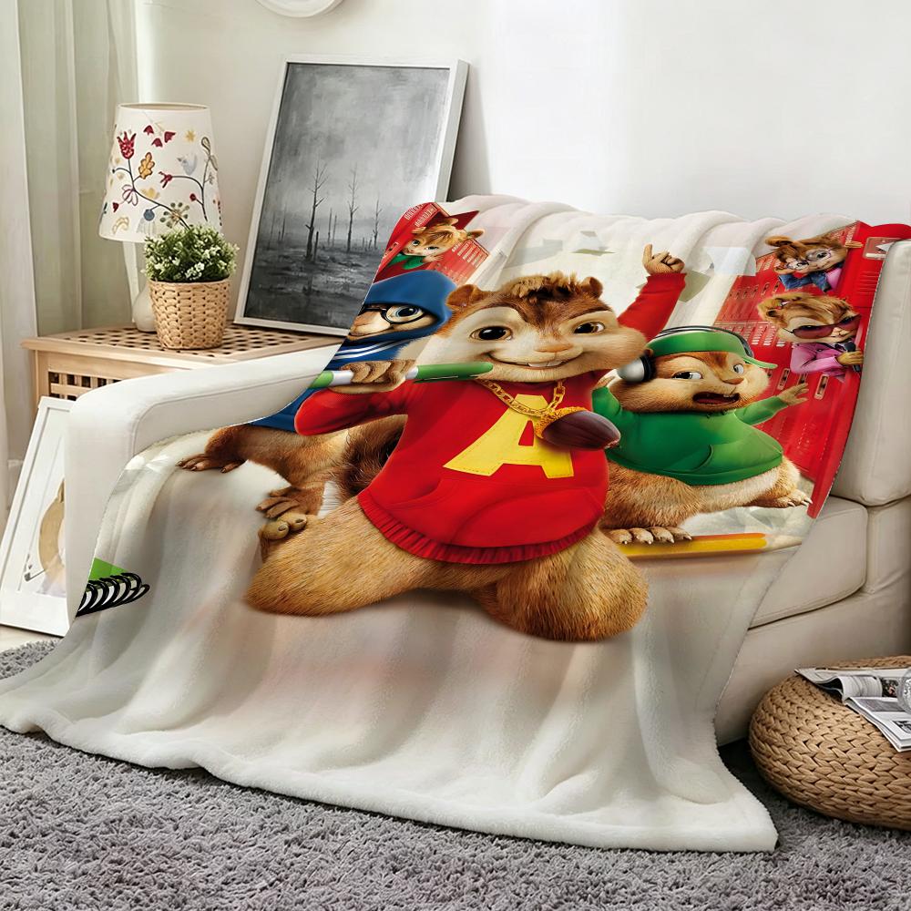 Movie Alvin And The Chipmunks Throw Flannel Throw Blanket Suitable for Sofa Living Room Bedroom