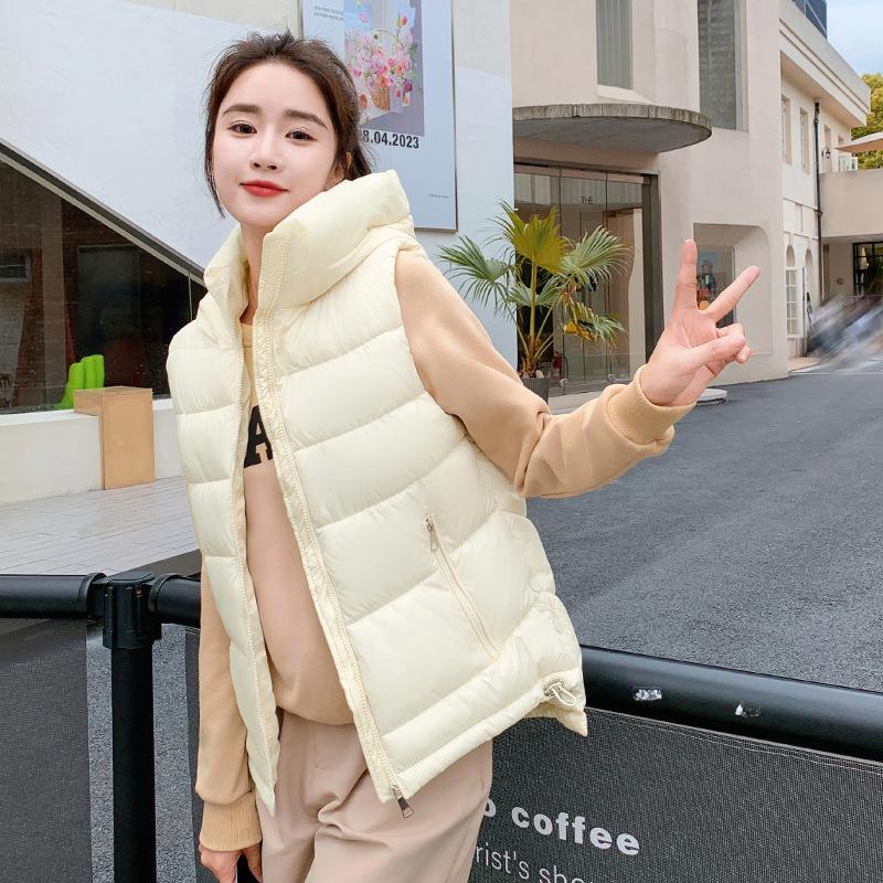 Утолщенный пуховый жилет, женский осенне-зимний короткий приталенный женский жилет, тонкое пальто
