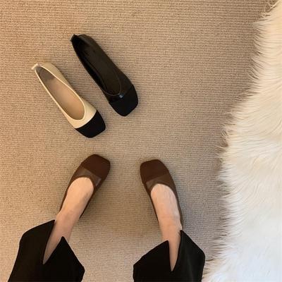 Туфли-лодочки Xiaoxiangfeng Doudou на плоской подошве, женские туфли, новинка 2025 года, летние туфли с одной педалью, черные, весенние и осенние, женские туфли