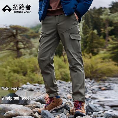 Мужские брюки софтшелл Toluozhe с флисовой подкладкой, прямого кроя, для активного отдыха