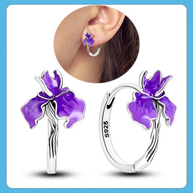 Настоящее серебро 925 пробы, двойные серьги-кольца, круглые серьги в форме сердца и звезды для женщин, подарок на день рождения для подруги