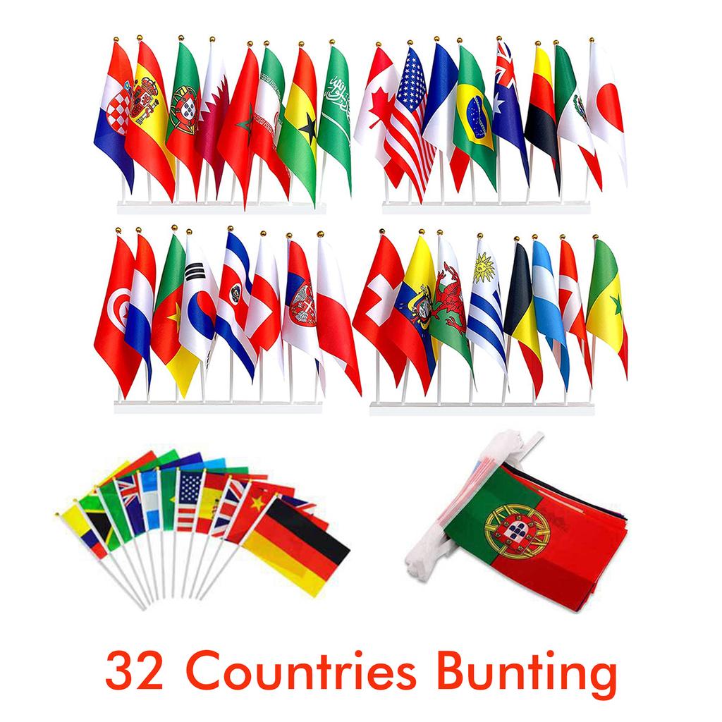 32Pcs 2022 World Cup Stick Flag