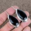 Black Spinel Gemstone Handmade 925 Sterling Silver Jewelry Earring 2.09" KKG-633