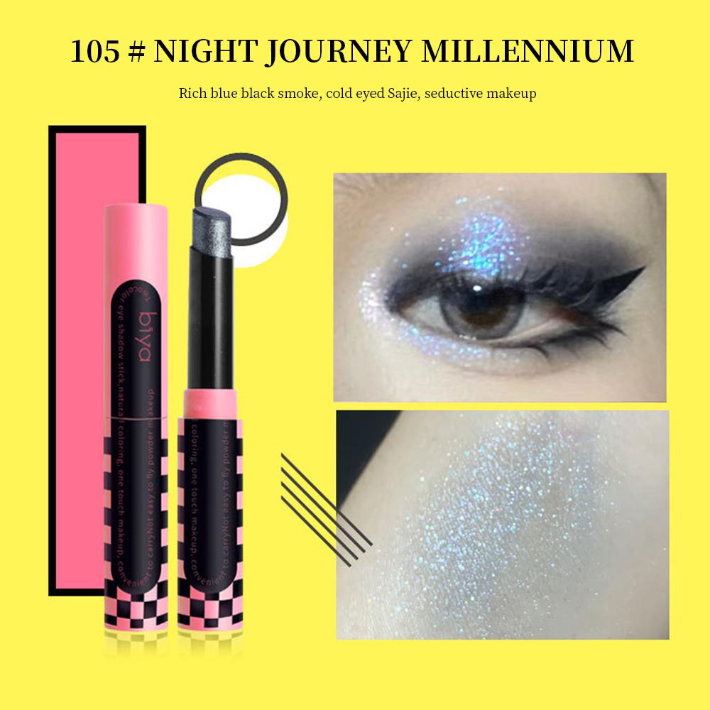 Biya Тени для век Highlight Eyeshadow Stick Стойкий макияж Мелкие блестки, которые не так легко улетучить Ленивые тени для век