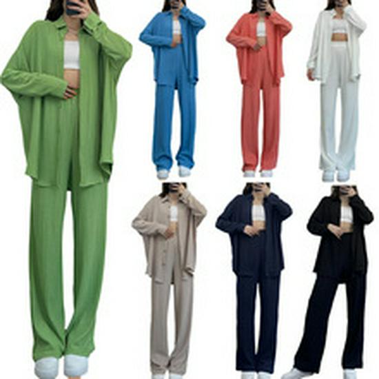 2024 European & American Women's Autumn Cotton-Linen Commuter Suit: Loose Jacket & Pants Set