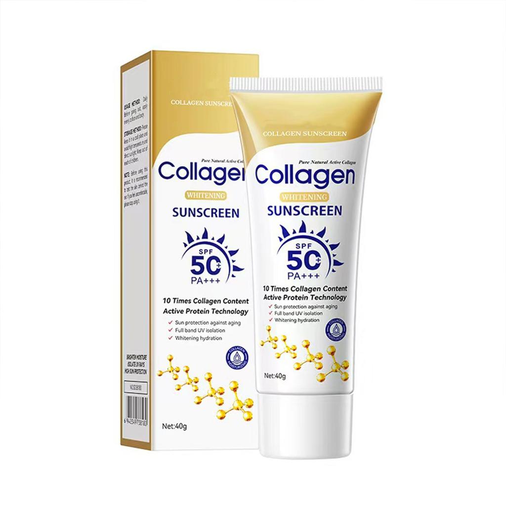 Коллагеновый солнцезащитный крем Водостойкий SPF 50+УФ-крем для лица и тела Солнцезащитный крем для защиты кожи от солнца Крем для защиты лица от солнца на берегу моря